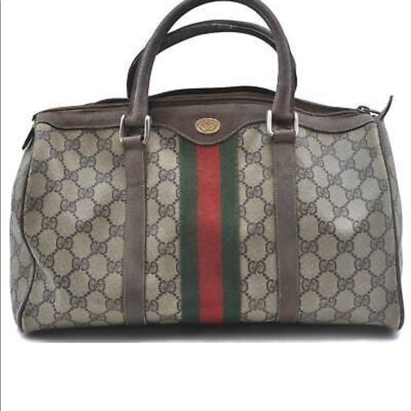 Gucci Boston Bag Web Sherry Line GG PVC - Picture 1 of 9